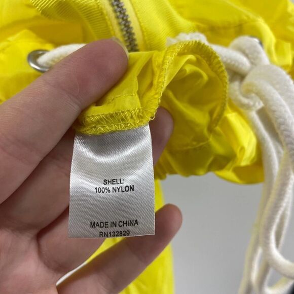 Lovers and Friends Bonnie Womens Neon Yellow New Cropped hooded Zip raincoat XL - Picture 5 of 7